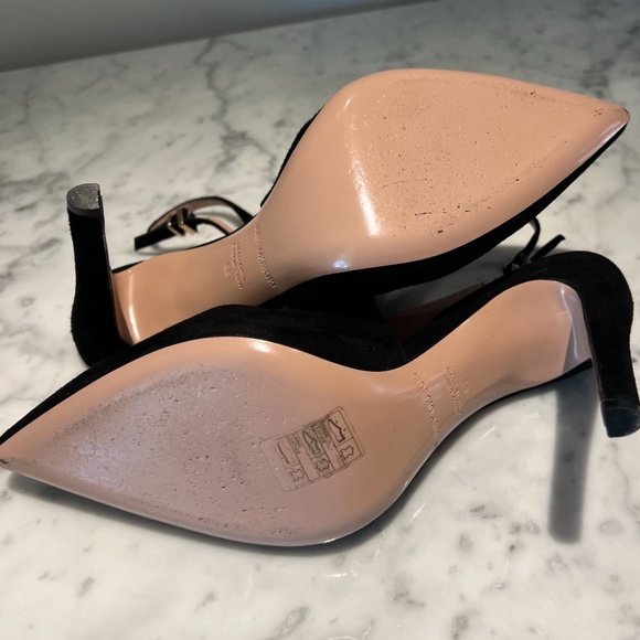 Giorgio Armani Pumps Suede Leather Ankle Strap Heel Size 39 - Picture 7 of 10